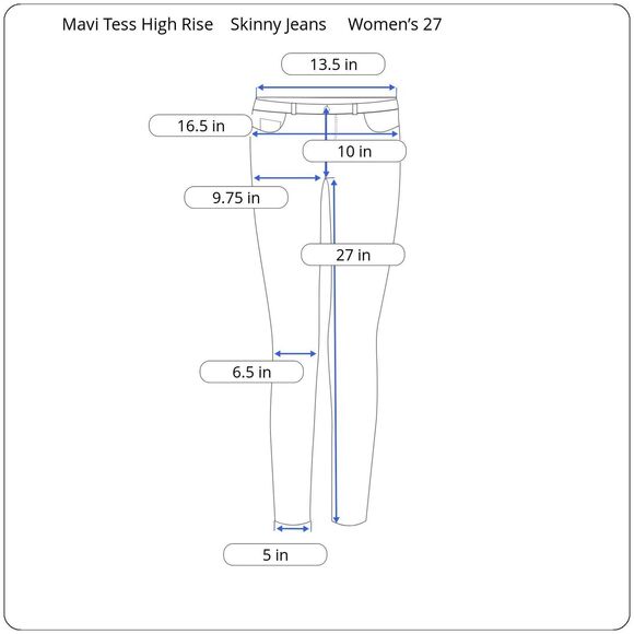 Mavi Tess High Rise Skinny Ankle Dark Wash Blue Jeans Size 27x27 Raw Hem Studded - Picture 12 of 12